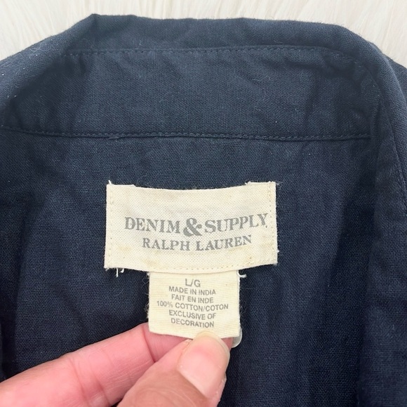 Denim & Supply Ralph Lauren Cowboy Western Embellished Navy Shirt - Picture 8 of 15